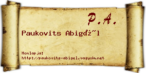 Paukovits Abigél névjegykártya